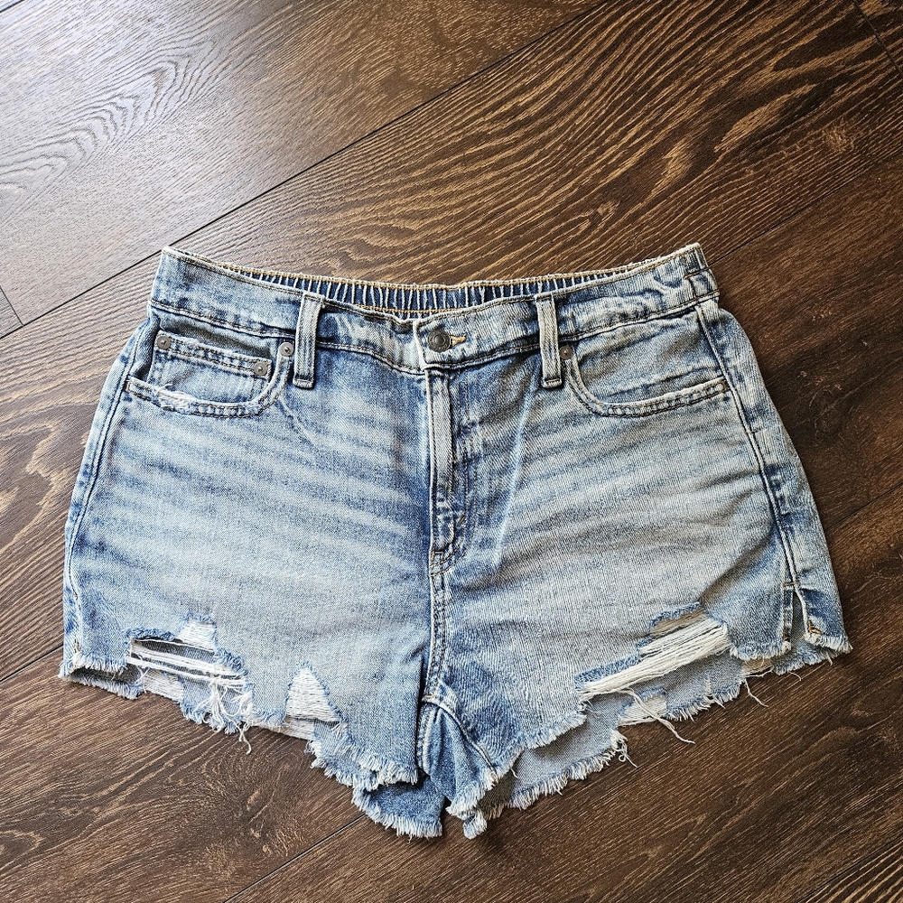 Aerie Light Blue Distressed Jean Shorts